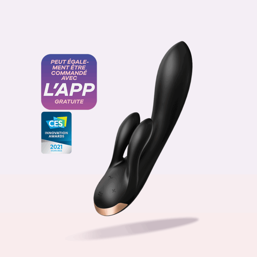 Double Flex Connect – Vibromasseur Rabbit Noir