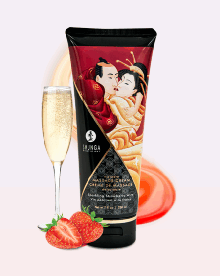 Crème de Massage délectable - Vin pétillant à la fraise