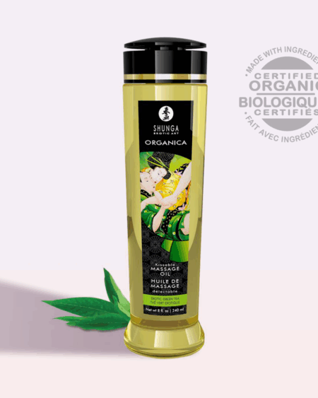 Huile de massage organique - Thé vert - 240 ml